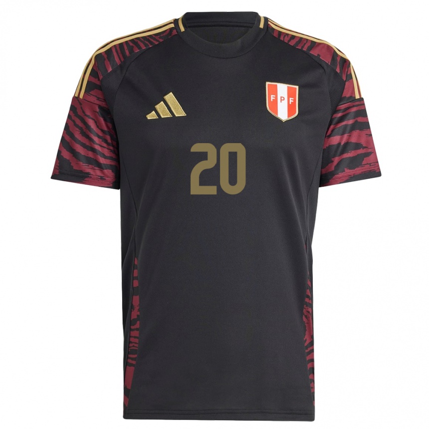 Kids Football Peru Azucena Daga #20 Black Away Jersey 24-26 T-Shirt Canada