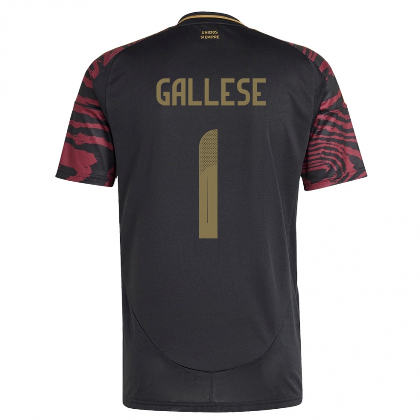 Kids Football Peru Pedro Gallese #1 Black Away Jersey 24-26 T-Shirt Canada