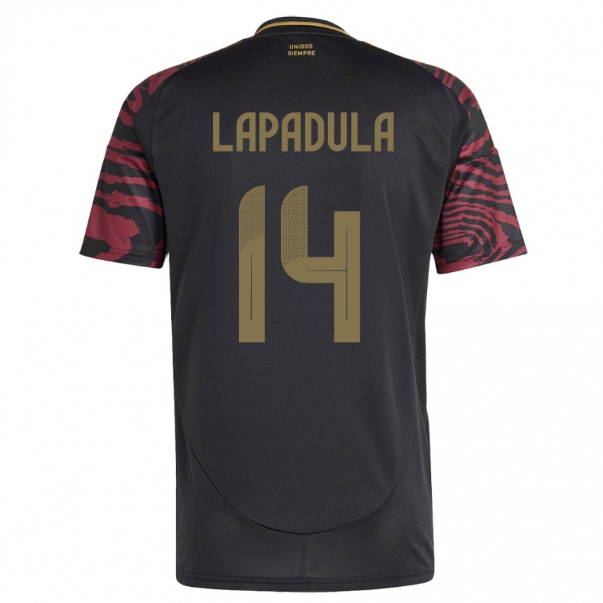 Kids Football Peru Gianluca Lapadula #14 Black Away Jersey 24-26 T-Shirt Canada