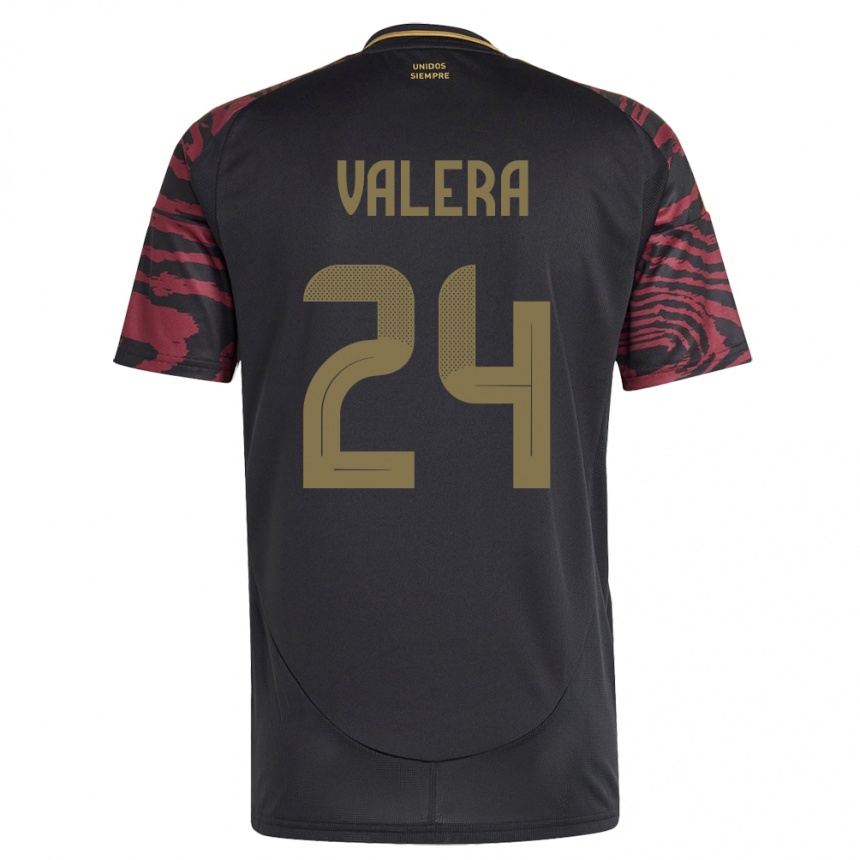 Kids Football Peru Álex Valera #24 Black Away Jersey 24-26 T-Shirt Canada