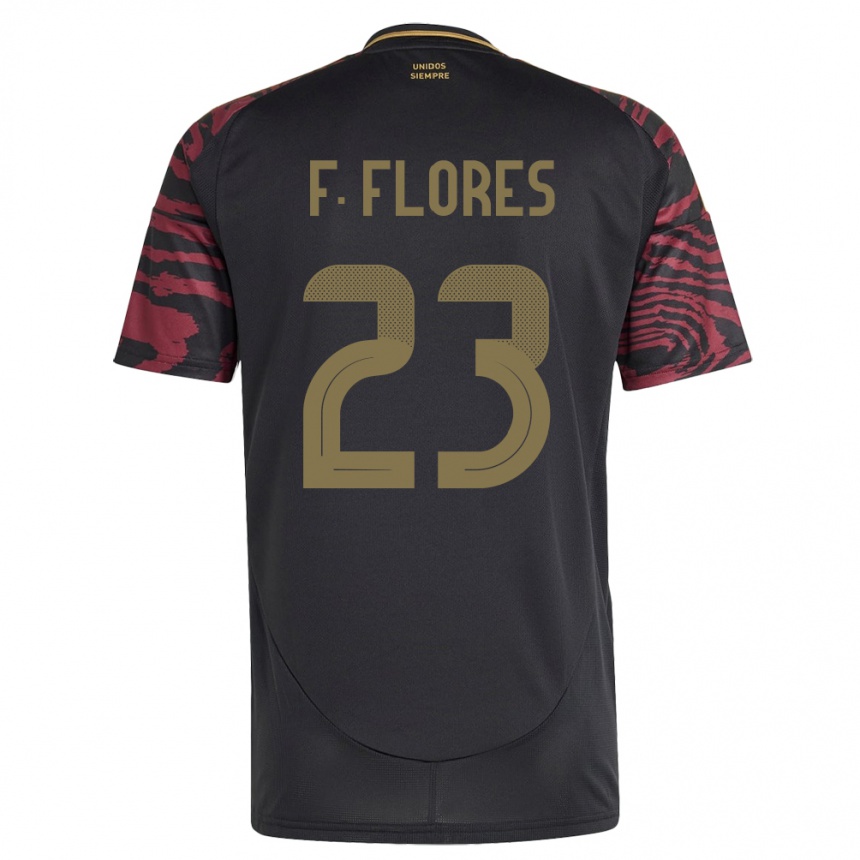 Kids Football Peru Franchesco Flores #23 Black Away Jersey 24-26 T-Shirt Canada