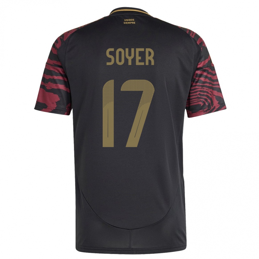 Kids Football Peru Bassco Soyer #17 Black Away Jersey 24-26 T-Shirt Canada