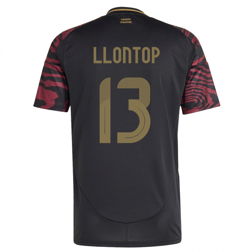 Kids Football Peru Mathías Llontop #13 Black Away Jersey 24-26 T-Shirt Canada