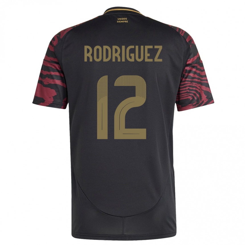 Kids Football Peru Jhefferson Rodríguez #12 Black Away Jersey 24-26 T-Shirt Canada