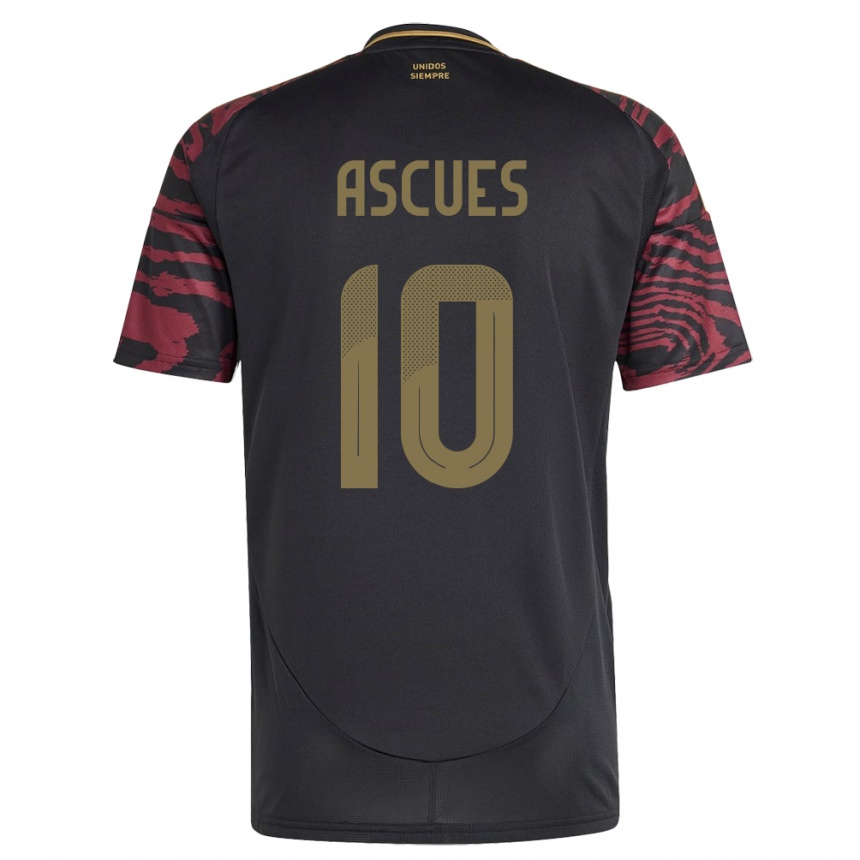 Kids Football Peru Adrián Ascues #10 Black Away Jersey 24-26 T-Shirt Canada