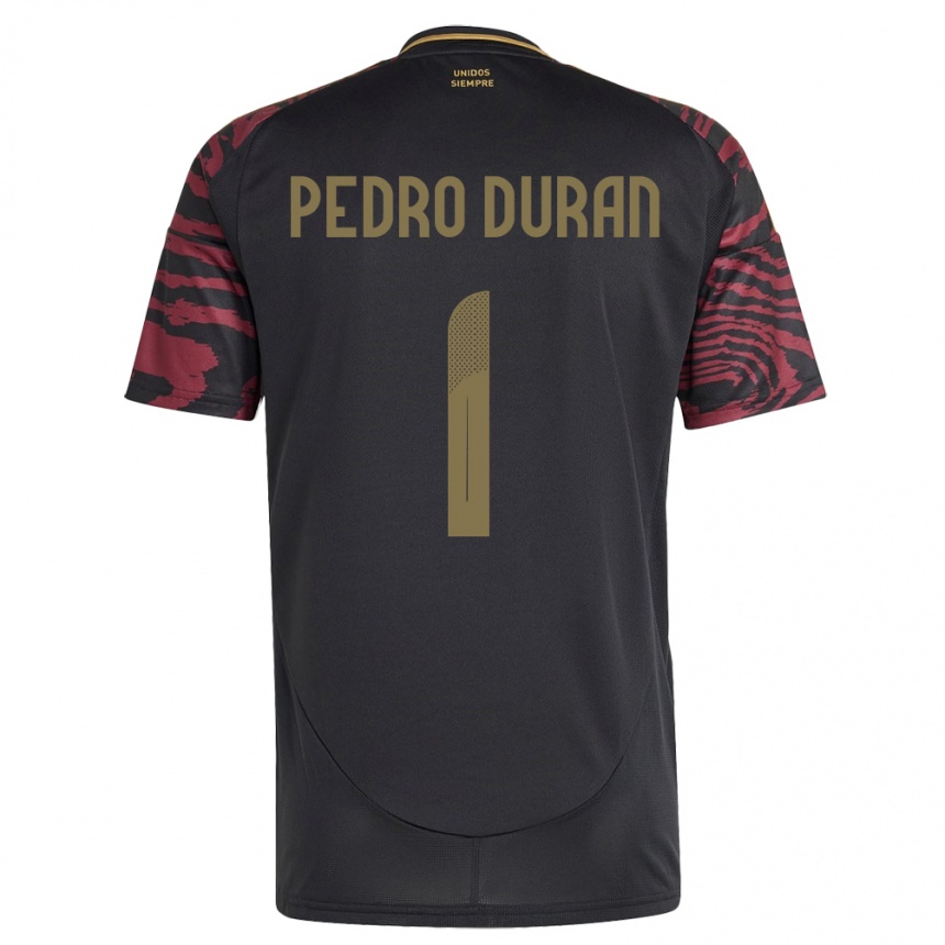 Kids Football Peru Juan Pedro Durán #1 Black Away Jersey 24-26 T-Shirt Canada