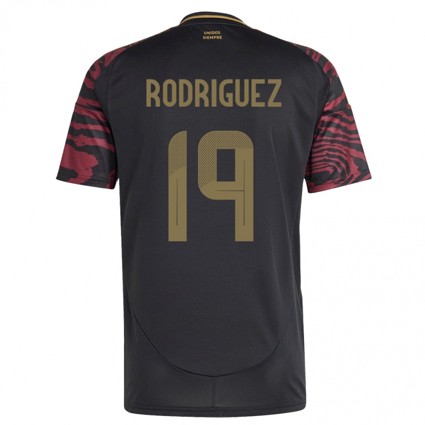 Kids Football Peru Mateo Rodríguez #19 Black Away Jersey 24-26 T-Shirt Canada