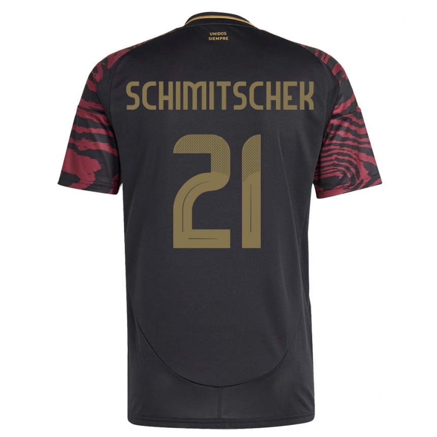 Kids Football Peru Ian Schimitschek #21 Black Away Jersey 24-26 T-Shirt Canada