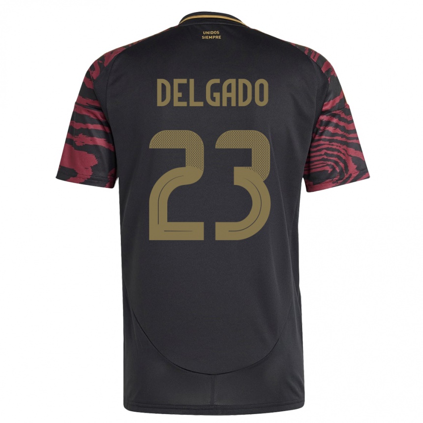 Kids Football Peru Valentino Delgado #23 Black Away Jersey 24-26 T-Shirt Canada