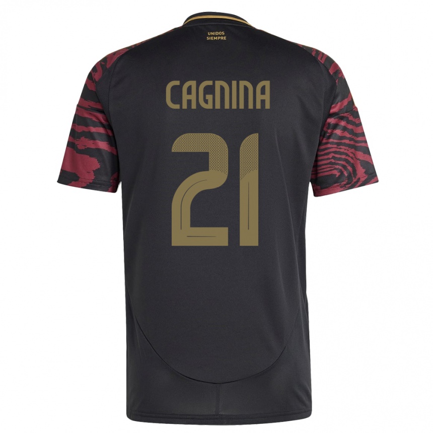 Kids Football Peru Grace Cagnina #21 Black Away Jersey 24-26 T-Shirt Canada