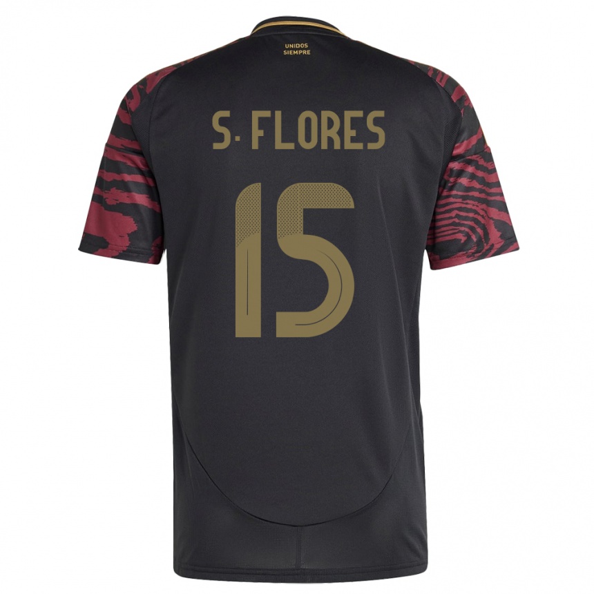 Kids Football Peru Scarleth Flores #15 Black Away Jersey 24-26 T-Shirt Canada