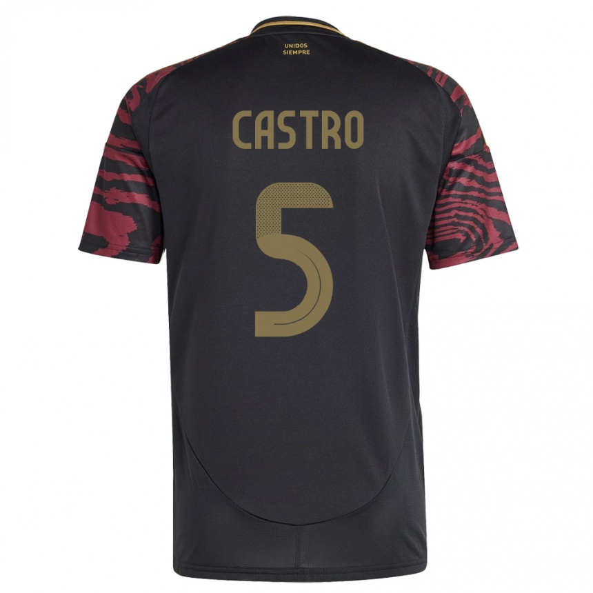 Kids Football Peru Rosa Castro #5 Black Away Jersey 24-26 T-Shirt Canada