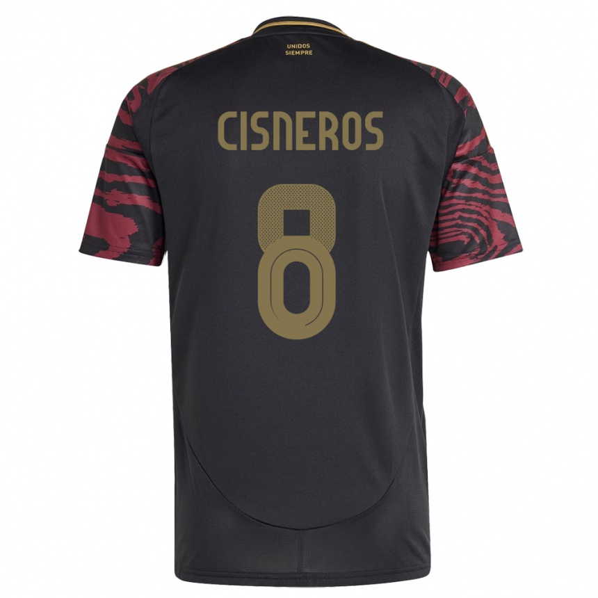 Kids Football Peru Geraldine Cisneros #8 Black Away Jersey 24-26 T-Shirt Canada