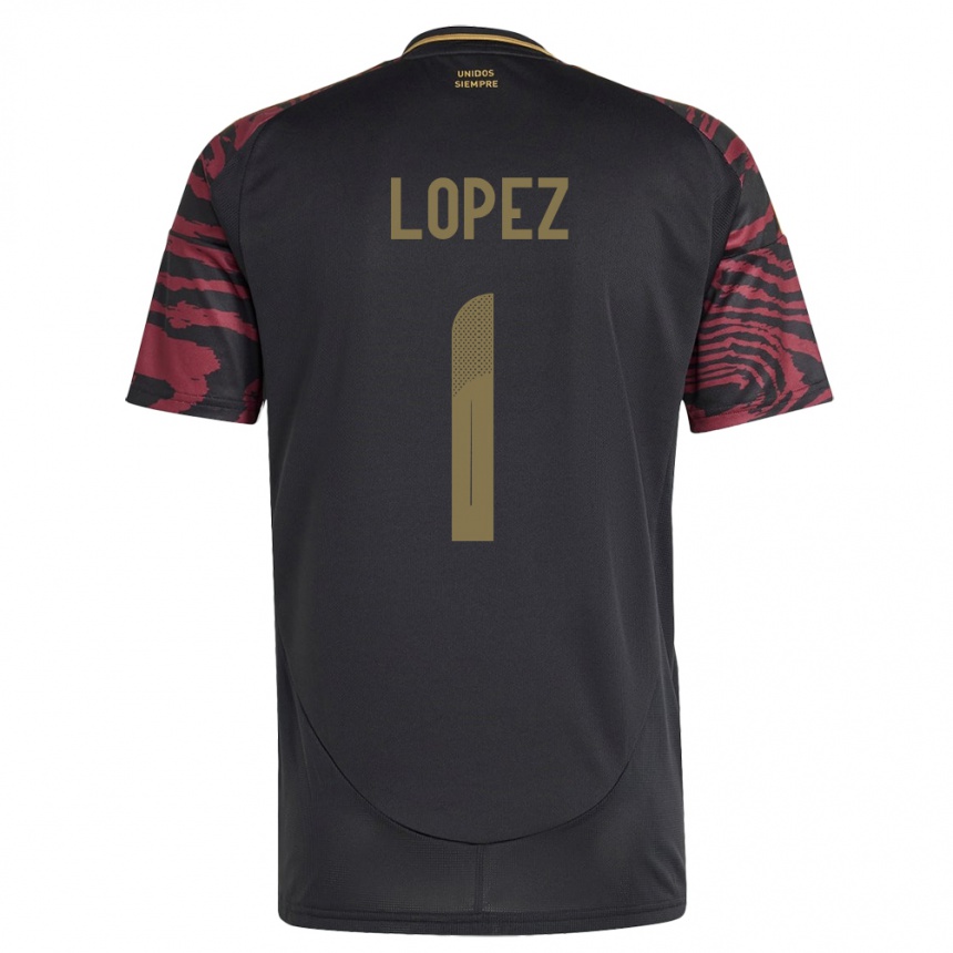 Kids Football Peru Karla Lopez #1 Black Away Jersey 24-26 T-Shirt Canada