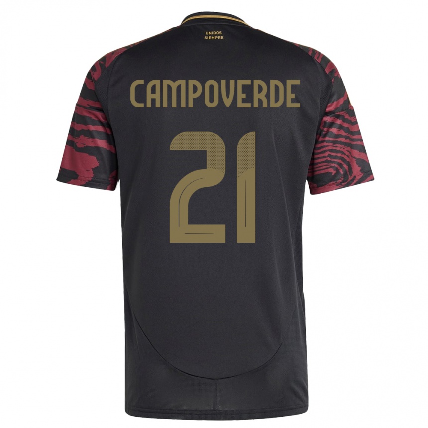 Kids Football Peru Luz Campoverde #21 Black Away Jersey 24-26 T-Shirt Canada