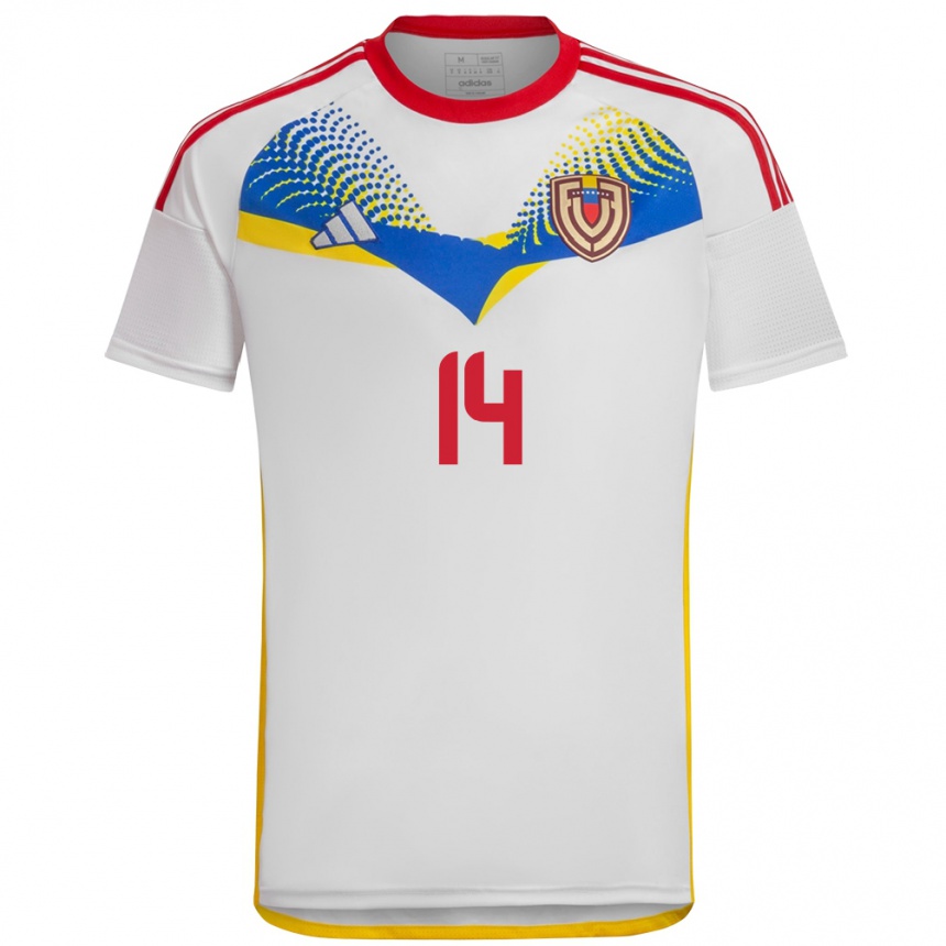 Kids Football Venezuela Fabiola Solórzano #14 White Away Jersey 24-26 T-Shirt Canada