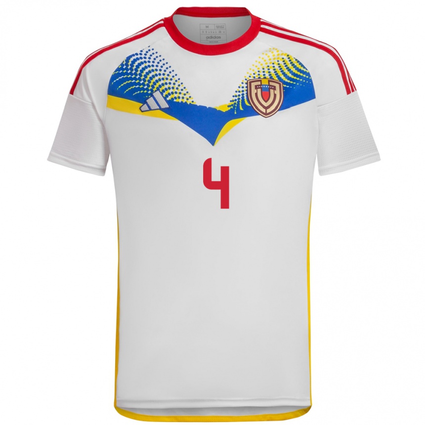 Kids Football Venezuela Yiandro Raap #4 White Away Jersey 24-26 T-Shirt Canada