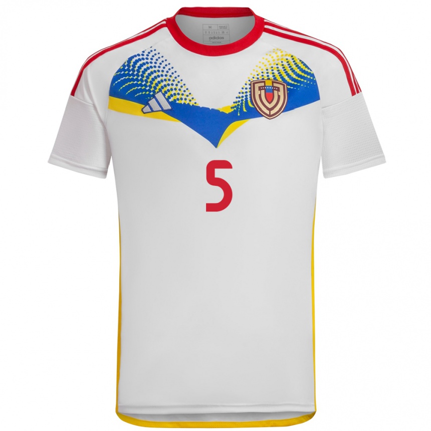 Kids Football Venezuela Yenifer Giménez #5 White Away Jersey 24-26 T-Shirt Canada