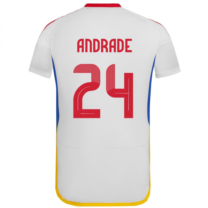 Kids Football Venezuela Kervin Andrade #24 White Away Jersey 24-26 T-Shirt Canada