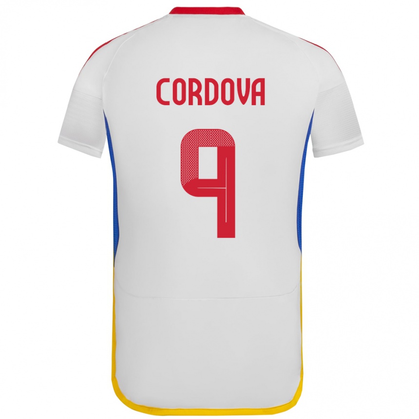 Kids Football Venezuela Sergio Córdova #9 White Away Jersey 24-26 T-Shirt Canada