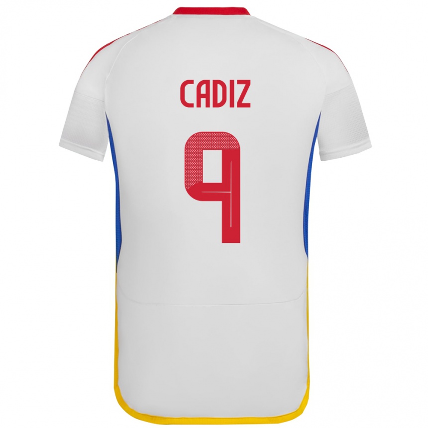 Kids Football Venezuela Jhonder Cádiz #9 White Away Jersey 24-26 T-Shirt Canada