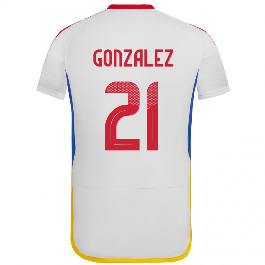 Kids Football Venezuela Alexander González #21 White Away Jersey 24-26 T-Shirt Canada