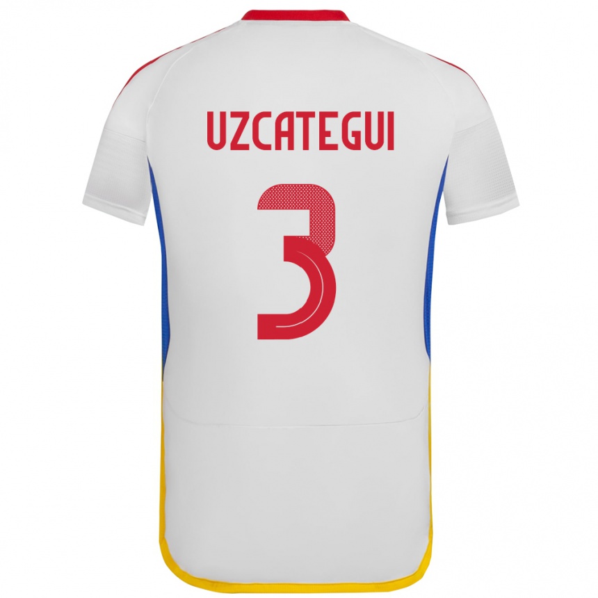 Kids Football Venezuela Rafael Uzcátegui #3 White Away Jersey 24-26 T-Shirt Canada