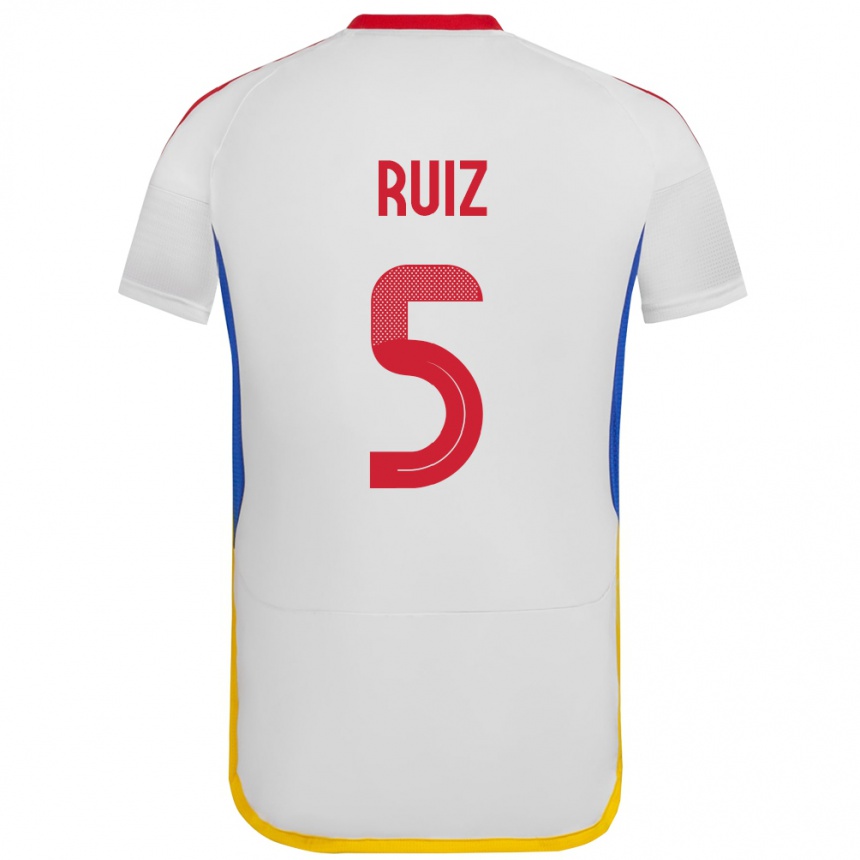 Kids Football Venezuela Emerson Ruíz #5 White Away Jersey 24-26 T-Shirt Canada