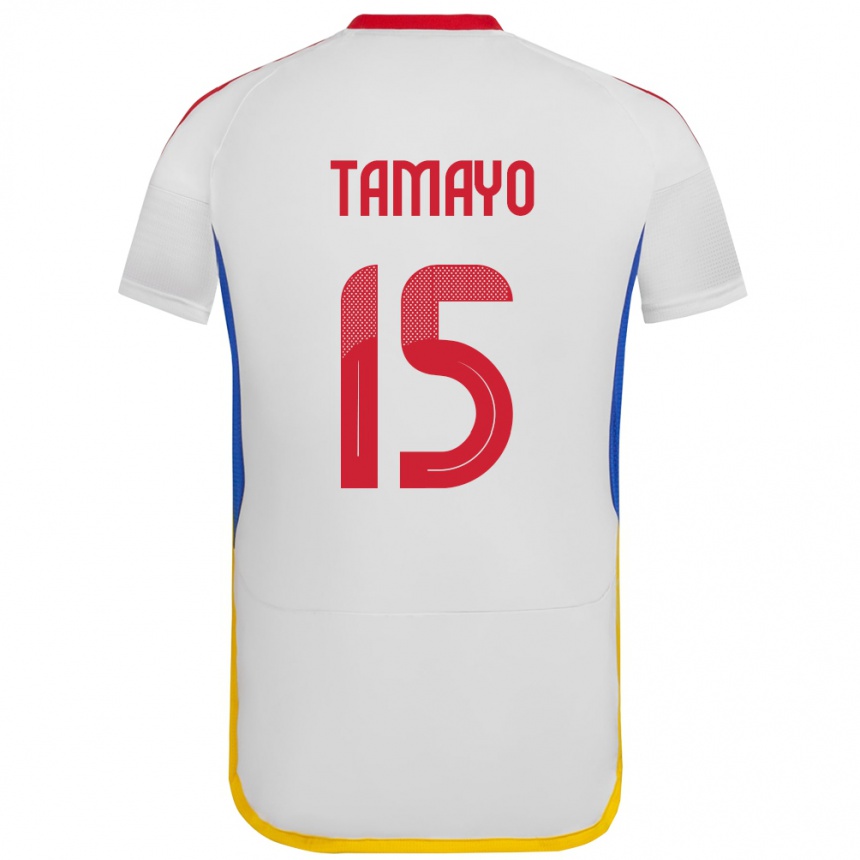 Kids Football Venezuela Bianneider Tamayo #15 White Away Jersey 24-26 T-Shirt Canada