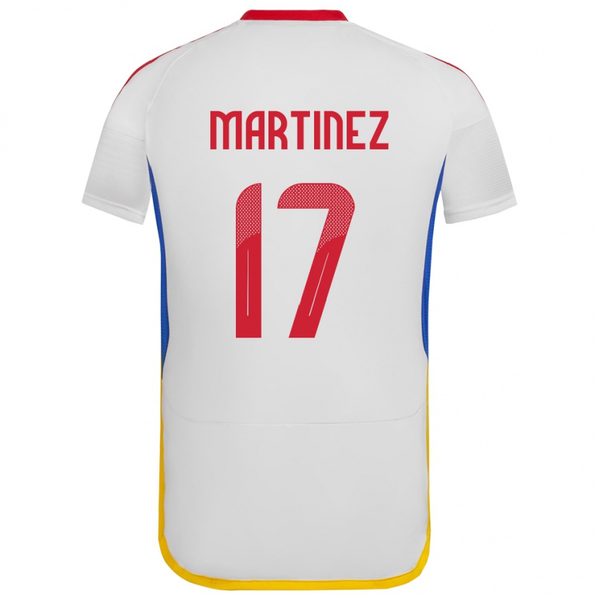 Kids Football Venezuela David Martínez #17 White Away Jersey 24-26 T-Shirt Canada