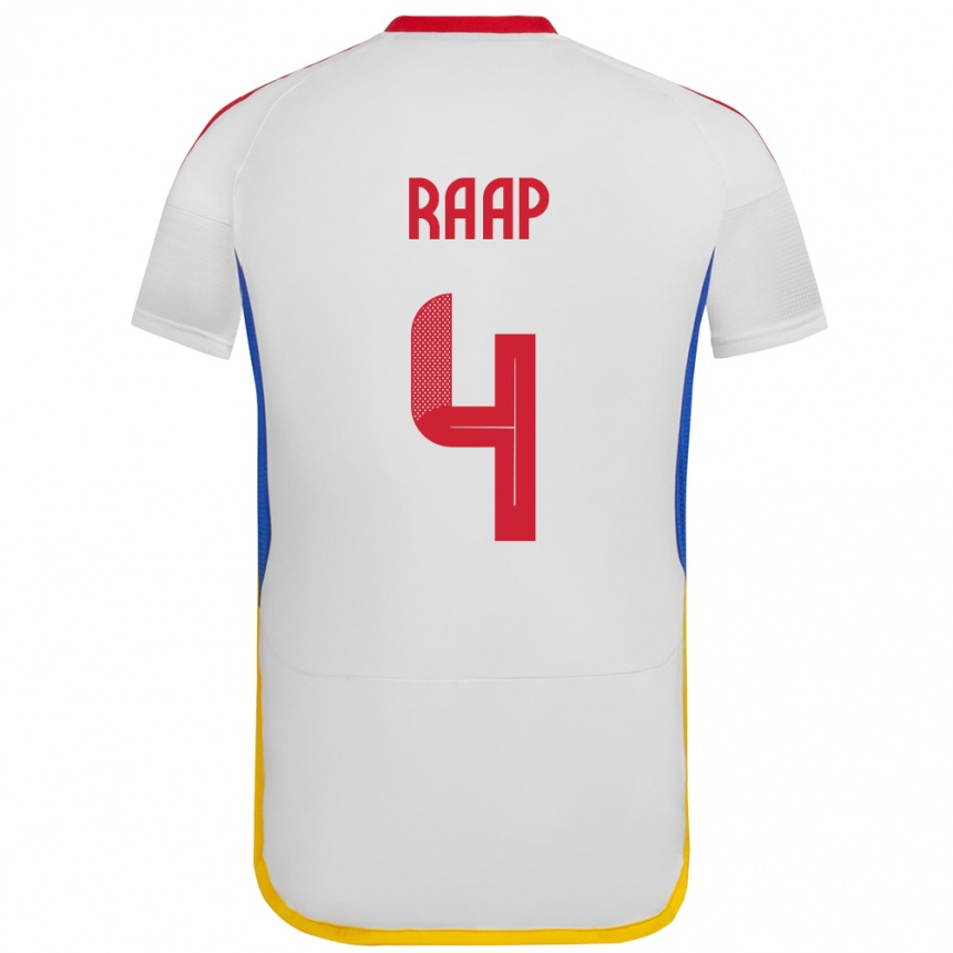 Kids Football Venezuela Yiandro Raap #4 White Away Jersey 24-26 T-Shirt Canada