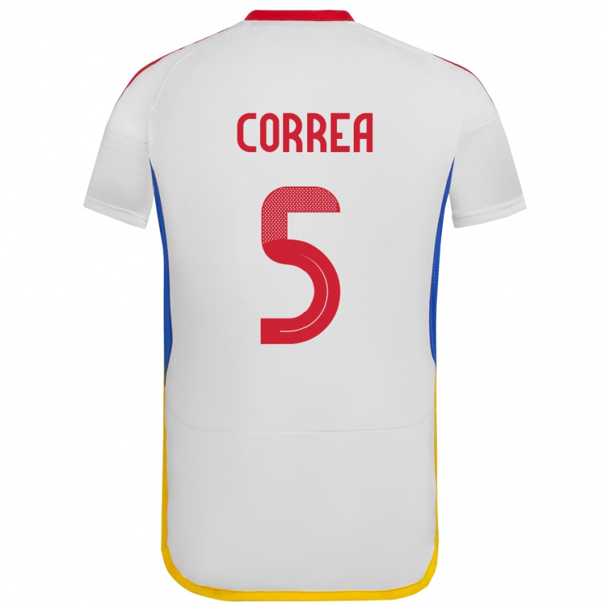 Kids Football Venezuela José Correa #5 White Away Jersey 24-26 T-Shirt Canada