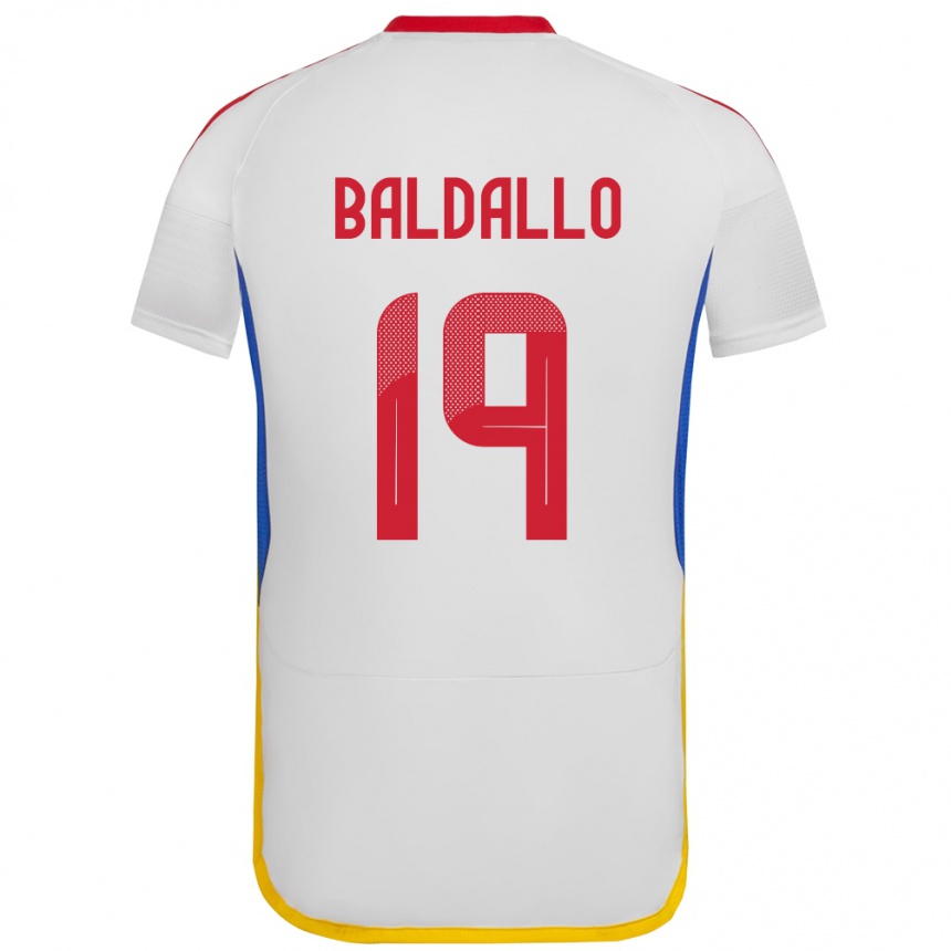 Kids Football Venezuela Micheel Baldallo #19 White Away Jersey 24-26 T-Shirt Canada