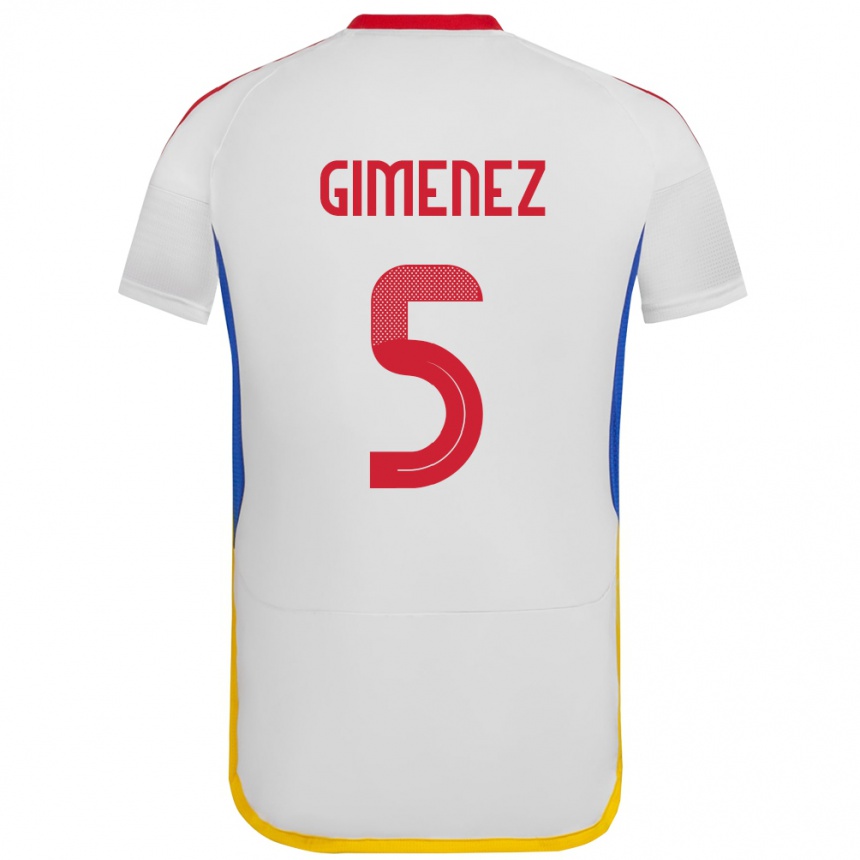 Kids Football Venezuela Yenifer Giménez #5 White Away Jersey 24-26 T-Shirt Canada