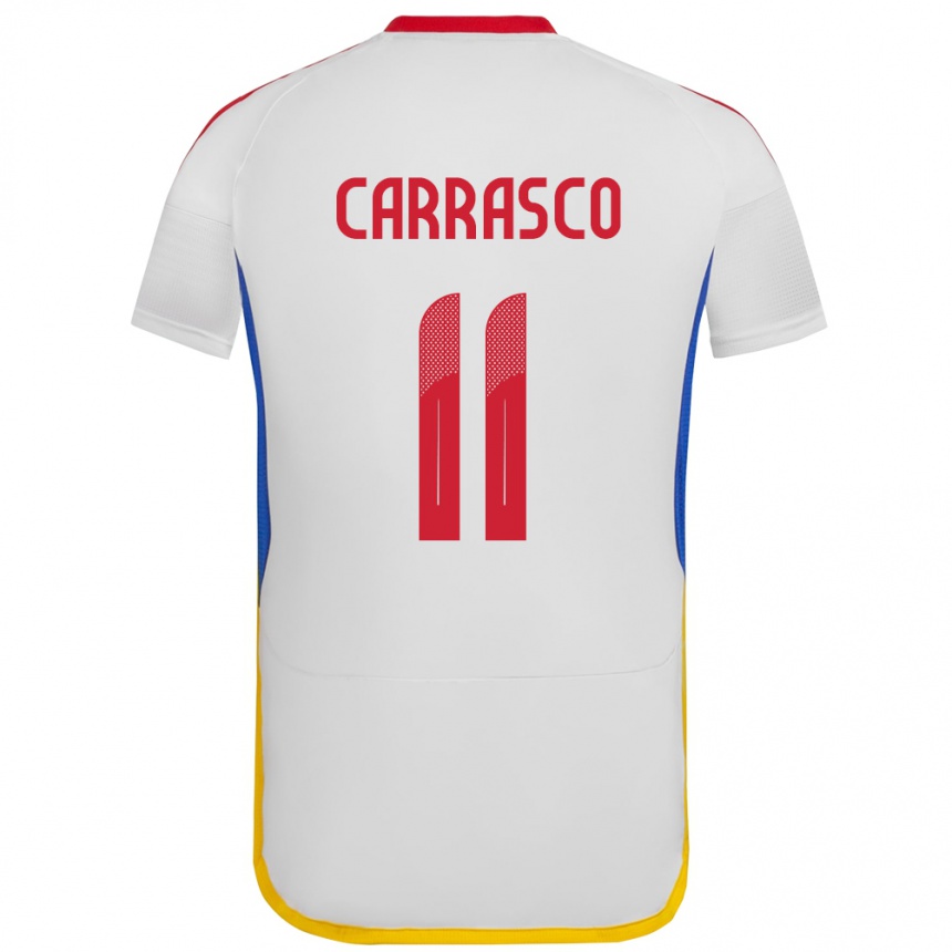 Kids Football Venezuela Raiderlin Carrasco #11 White Away Jersey 24-26 T-Shirt Canada