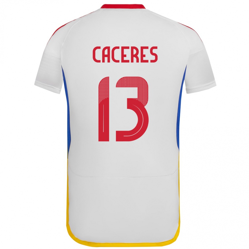 Kids Football Venezuela Nayluisa Cáceres #13 White Away Jersey 24-26 T-Shirt Canada