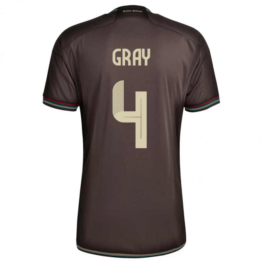 Kids Football Jamaica Tayvon Gray #4 Night Brown Away Jersey 24-26 T-Shirt Canada