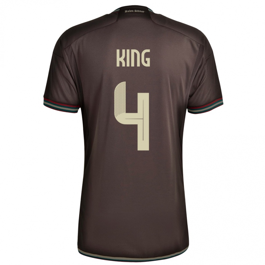 Kids Football Jamaica Richard King #4 Night Brown Away Jersey 24-26 T-Shirt Canada