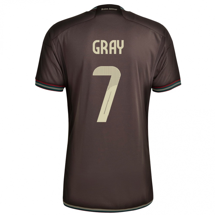 Kids Football Jamaica Demarai Gray #7 Night Brown Away Jersey 24-26 T-Shirt Canada