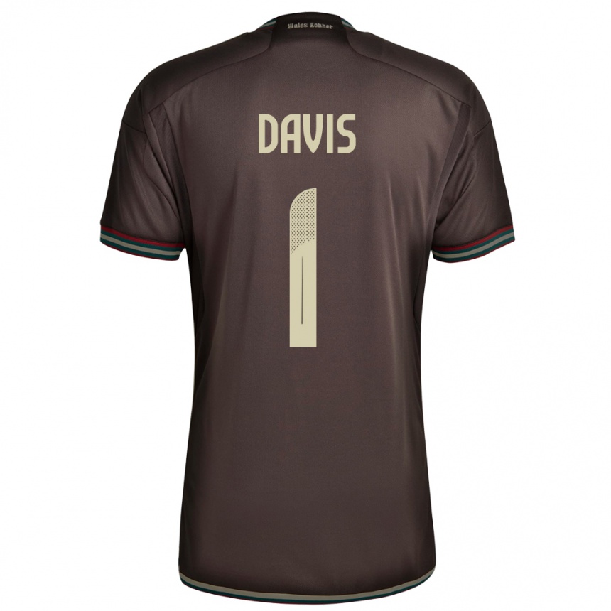 Kids Football Jamaica Shaquan Davis #1 Night Brown Away Jersey 24-26 T-Shirt Canada