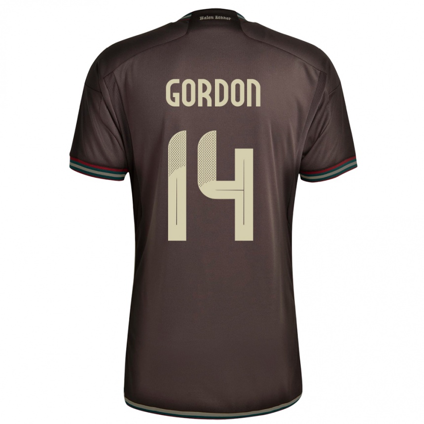 Kids Football Jamaica Ashton Gordon #14 Night Brown Away Jersey 24-26 T-Shirt Canada