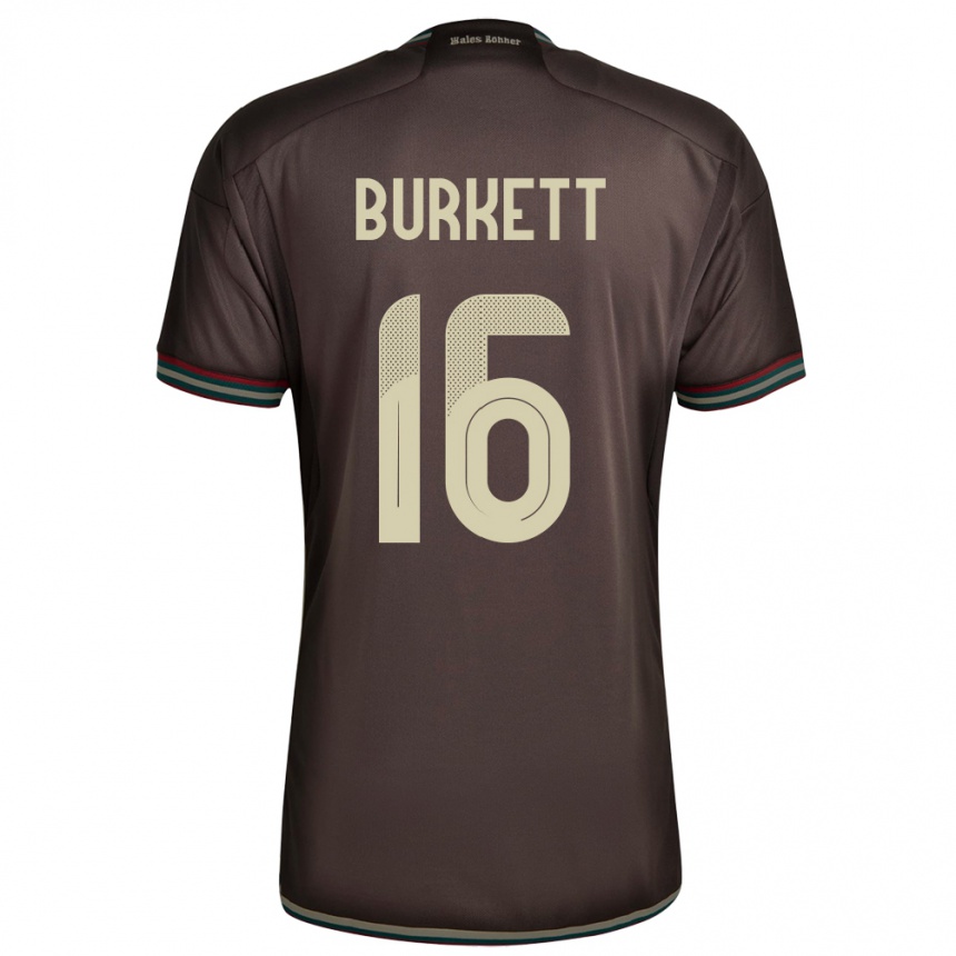 Kids Football Jamaica Brian Burkett #16 Night Brown Away Jersey 24-26 T-Shirt Canada