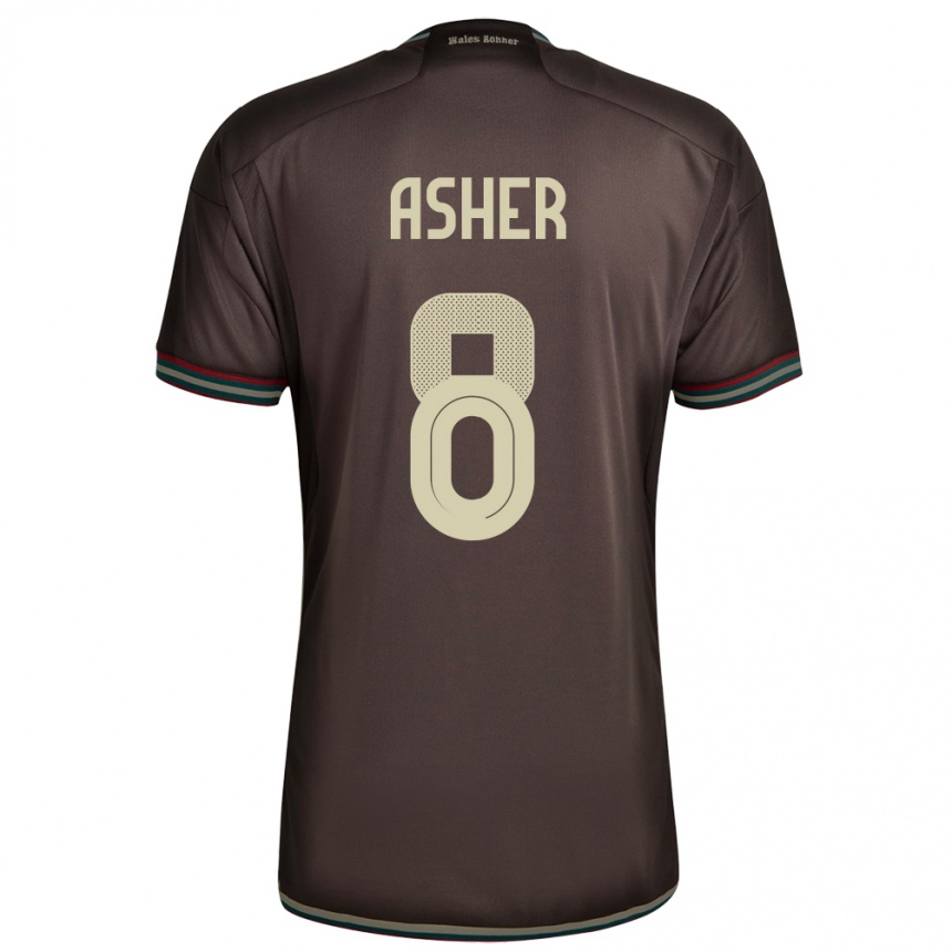 Kids Football Jamaica Chinyelu Asher #8 Night Brown Away Jersey 24-26 T-Shirt Canada