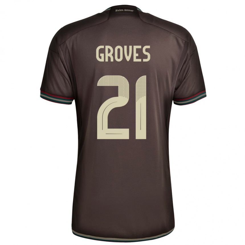 Kids Football Jamaica Isreala Groves #21 Night Brown Away Jersey 24-26 T-Shirt Canada