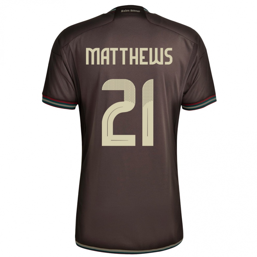 Kids Football Jamaica Cheyna Matthews #21 Night Brown Away Jersey 24-26 T-Shirt Canada