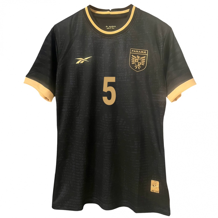 Kids Football Panama Leydis Sánchez #5 Black Away Jersey 24-26 T-Shirt Canada