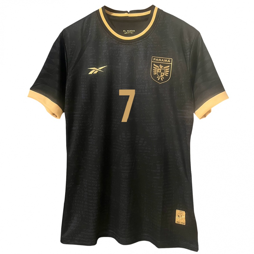 Kids Football Panama Kevin Walder #7 Black Away Jersey 24-26 T-Shirt Canada