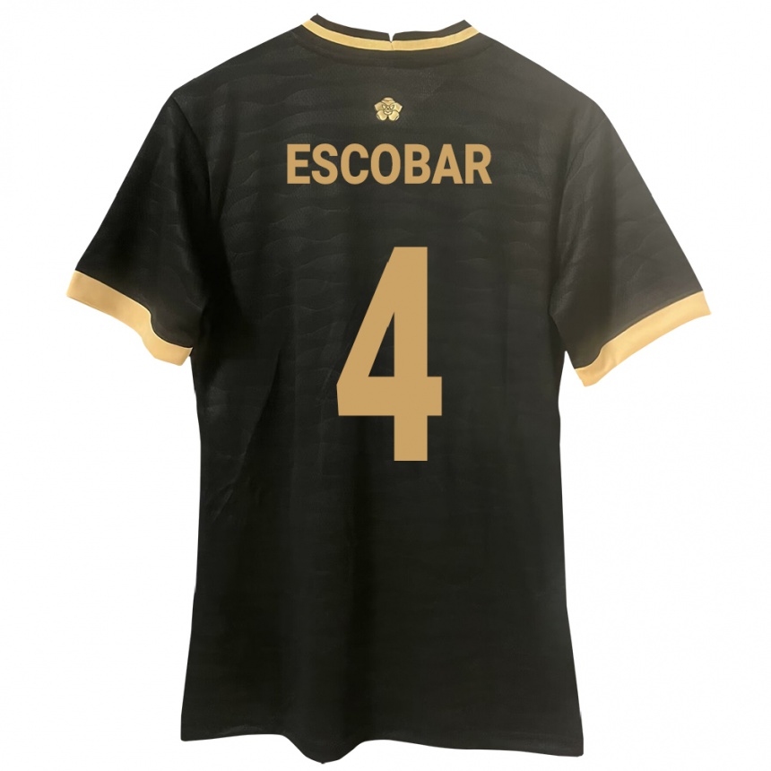 Kids Football Panama Fidel Escobar #4 Black Away Jersey 24-26 T-Shirt Canada