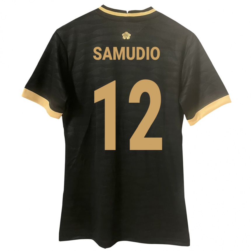 Kids Football Panama César Samudio #12 Black Away Jersey 24-26 T-Shirt Canada