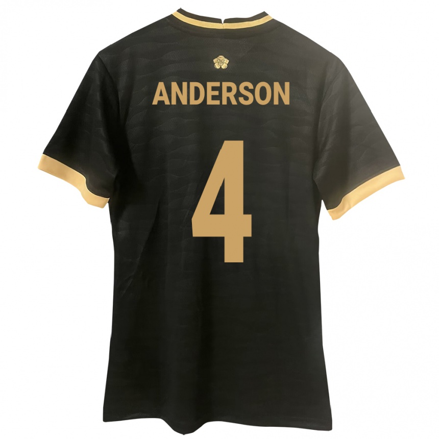 Kids Football Panama Eduardo Anderson #4 Black Away Jersey 24-26 T-Shirt Canada